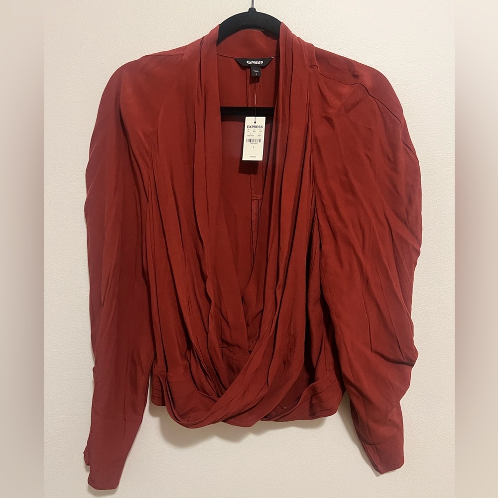 Express Deep V Drape Top